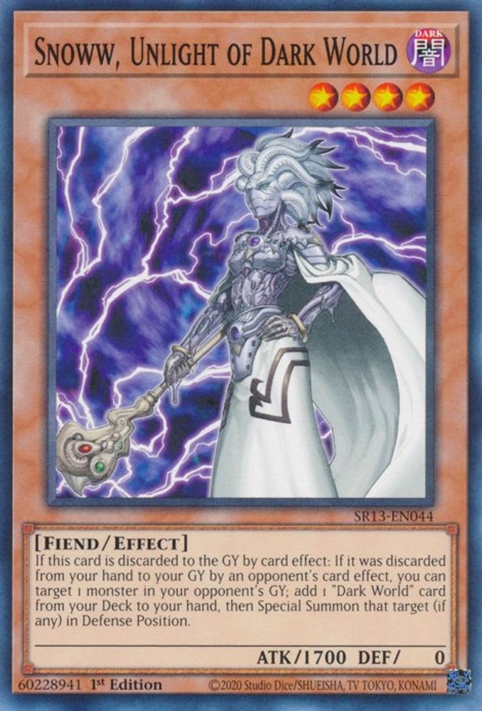 SR13-EN044 * Snoww, Unlight of Dark World * Common * Structure Deck: Dark World