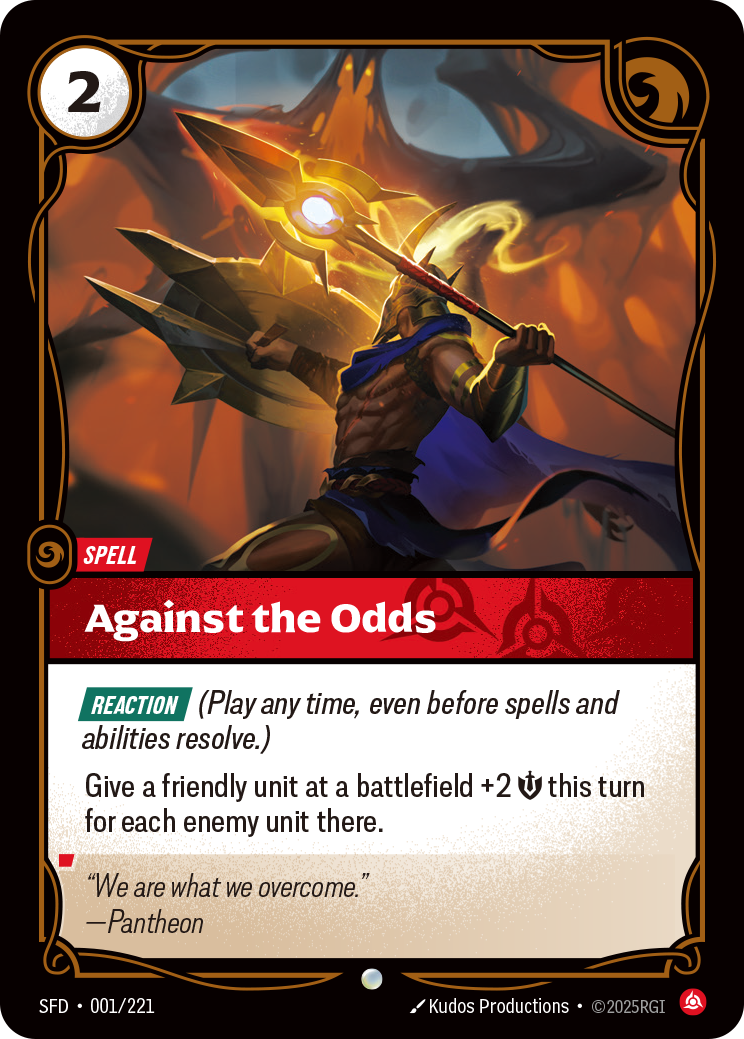 Against the Odds — Common Foil SFD-001, carta Riftbound