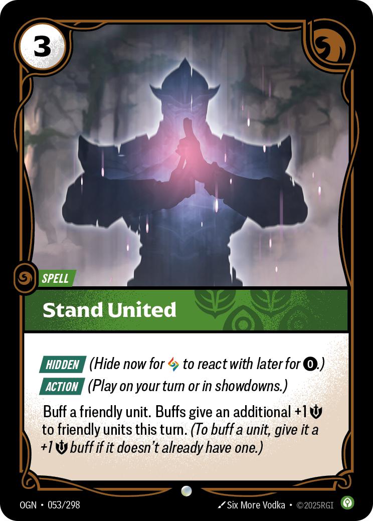 Stand United — Common OGN-053, carta Riftbound