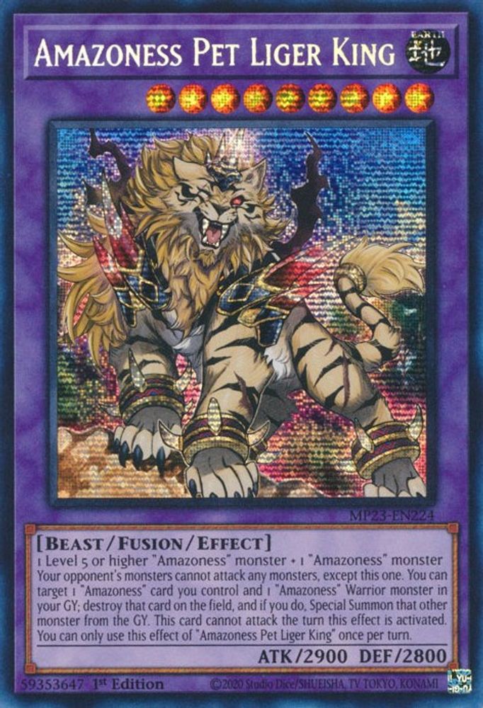 Amazoness Pet Liger King * Prismatic Secret Rare * MP23-EN224