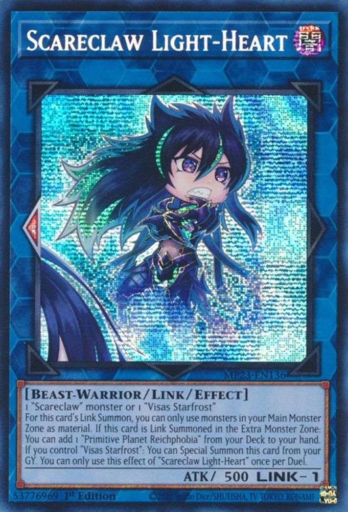 MP23-EN136 * Scareclaw Light-Heart * Prismatic Secret Rare * 25th Anniversary Tin: Dueling Heroes Mega Pack