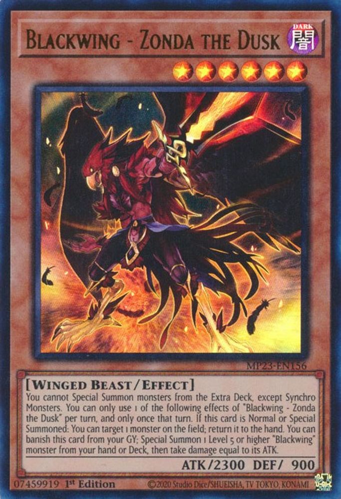 Blackwing - Zonda the Dusk * Ultra Rare * MP23-EN156