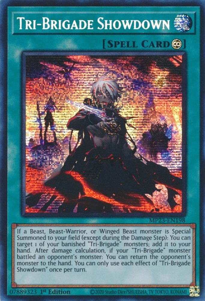 Tri-Brigade Showdown * Prismatic Secret Rare * MP23-EN198