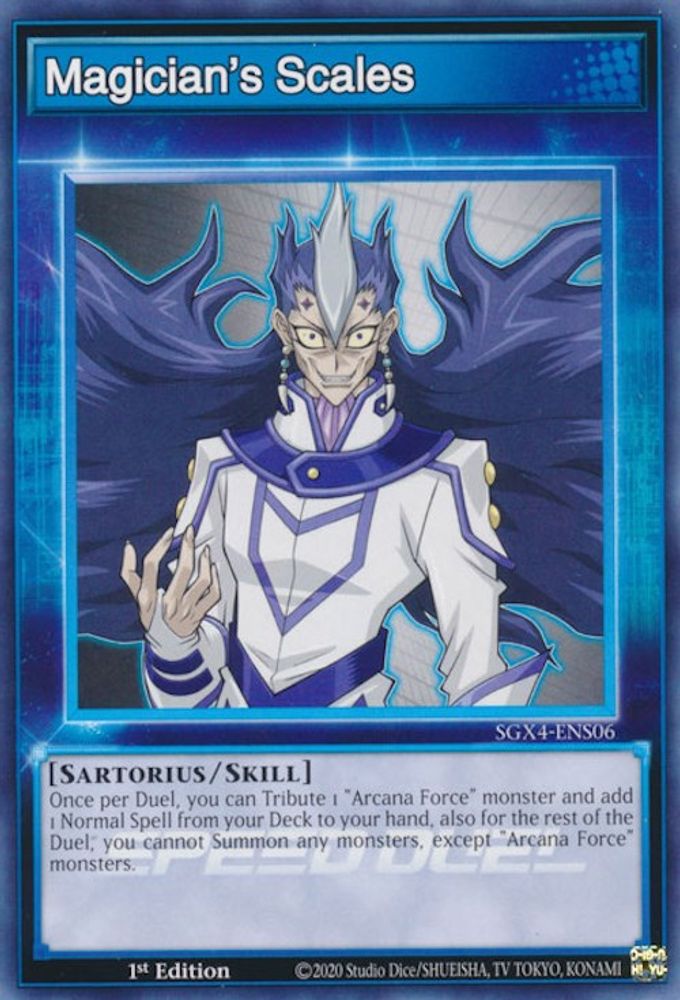 SGX4-ENS06 * Magician's Scales (Skill Card) * Common * Speed Duel GX: Midterm Destruction