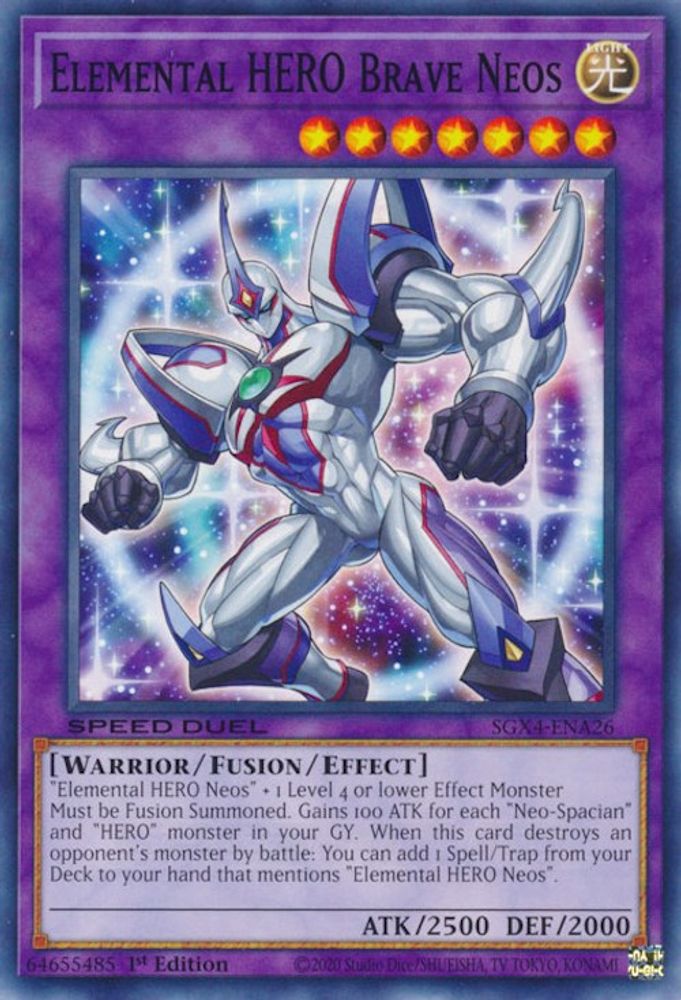 SGX4-ENA26 * Elemental HERO Brave Neos * Common * Speed Duel GX: Midterm Destruction