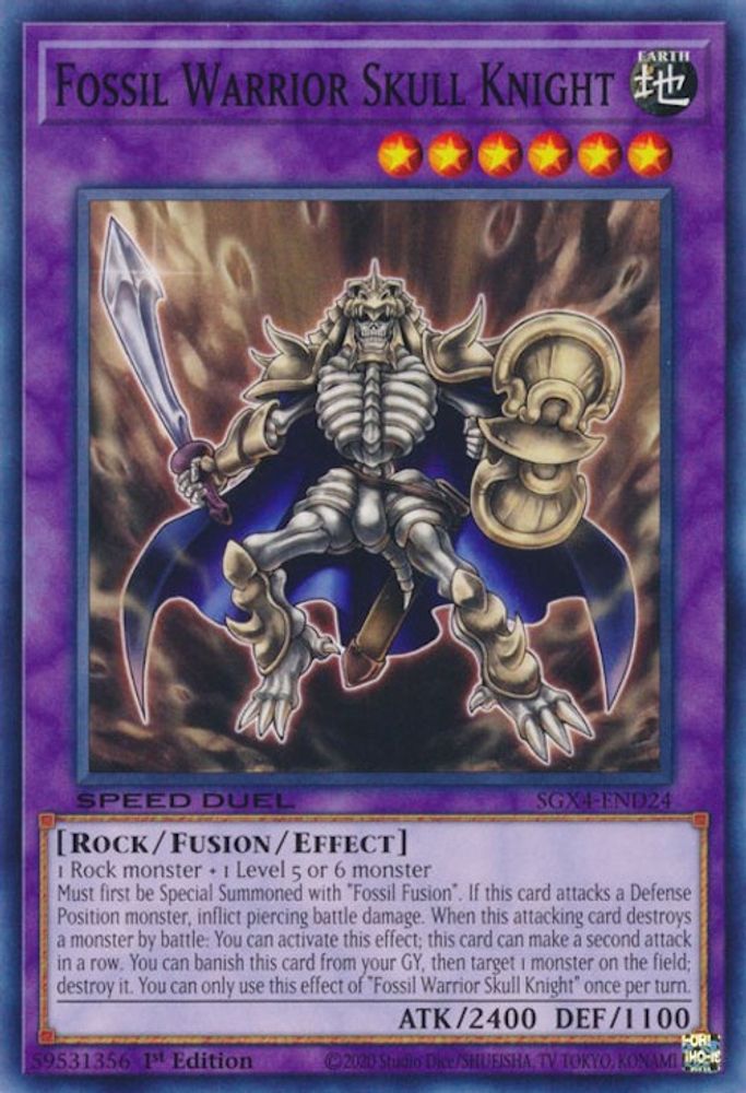 SGX4-END24 * Fossil Warrior Skull Knight * Common * Speed Duel GX: Midterm Destruction