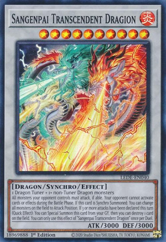 LEDE-EN040 * Sangenpai Transcendent Dragion * Super Rare * Legacy of Destruction