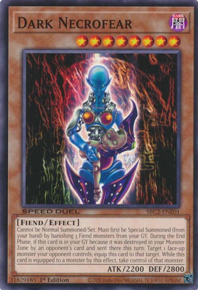 SBC2-ENE01 * Dark Necrofear * Common * Speed Duel: Battle City Finals