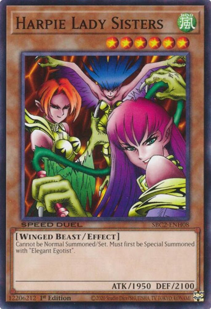 SBC2-ENH08 * Harpie Lady Sisters * Common * Speed Duel: Battle City Finals