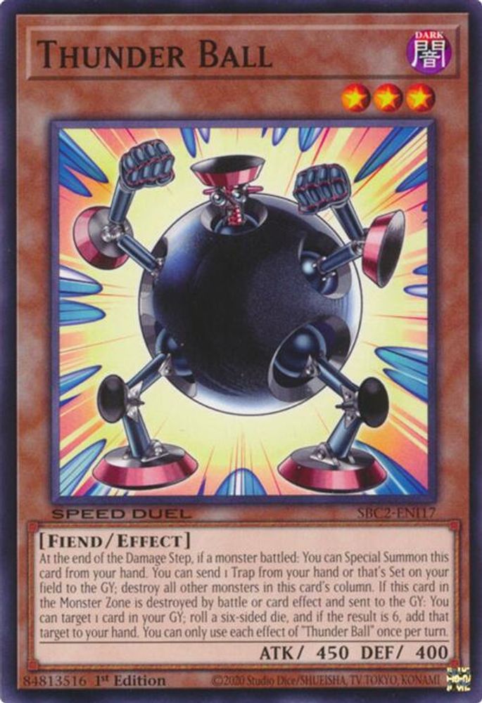 SBC2-ENI17 * Thunder Ball * Common * Speed Duel: Battle City Finals