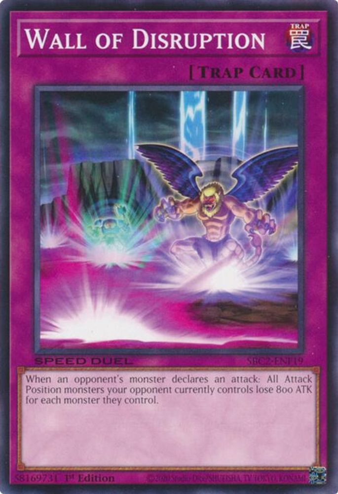 SBC2-ENF19 * Wall of Disruption * Common * Speed Duel: Battle City Finals