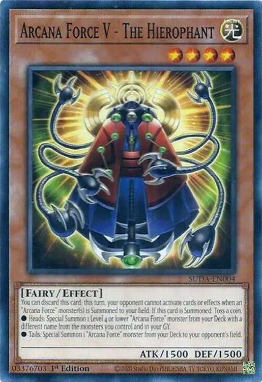 SUDA-EN004 * Arcana Force V - The Hierophant * Common * Supreme Darkness