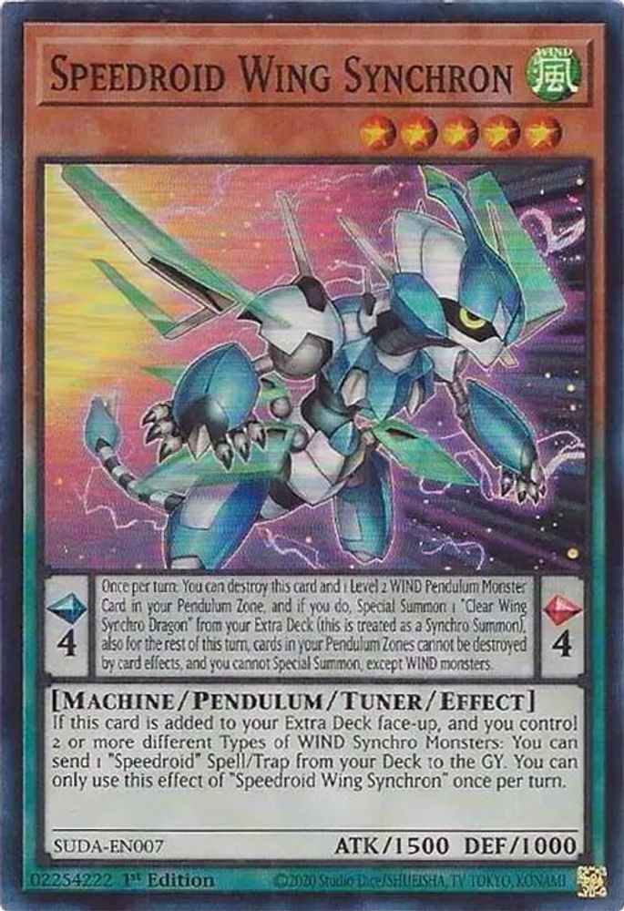 Speedroid Wing Synchron * Super Rare * SUDA-EN007
