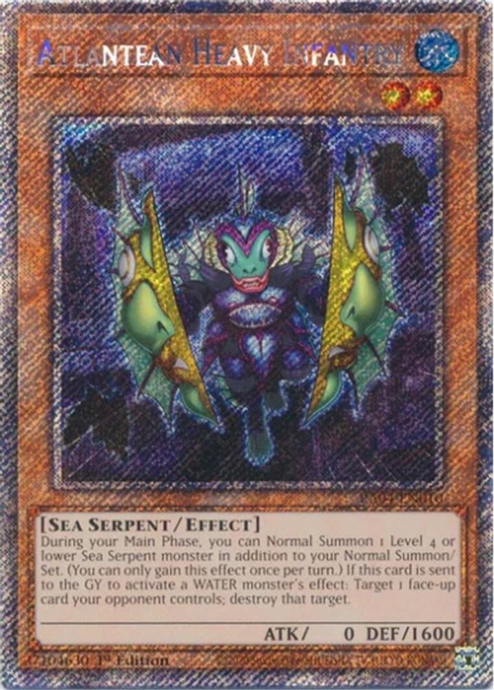 RA04-EN010 * Atlantean Heavy Infantry * Platinum Secret Rare * Quarter Century Stampede