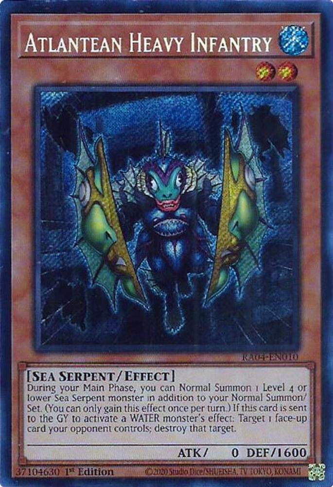 RA04-EN010 * Atlantean Heavy Infantry * Secret Rare * Quarter Century Stampede