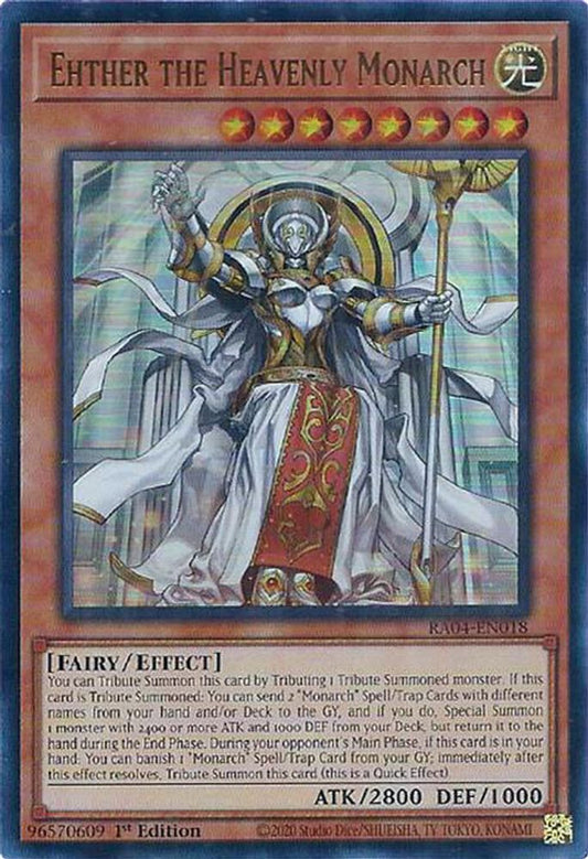 RA04-EN018 * Ehther The Heavenly Monarch * Ultra Rare * Quarter Century Stampede
