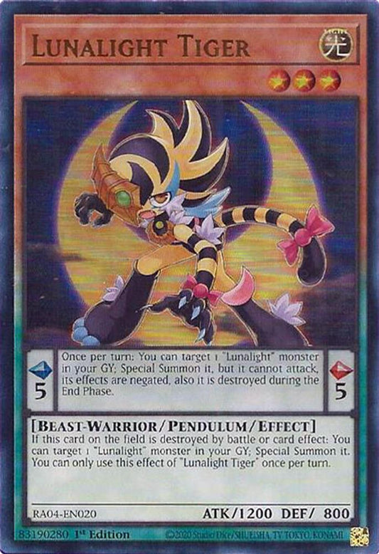 RA04-EN020 * Lunalight Tiger * Ultra Rare * Quarter Century Stampede