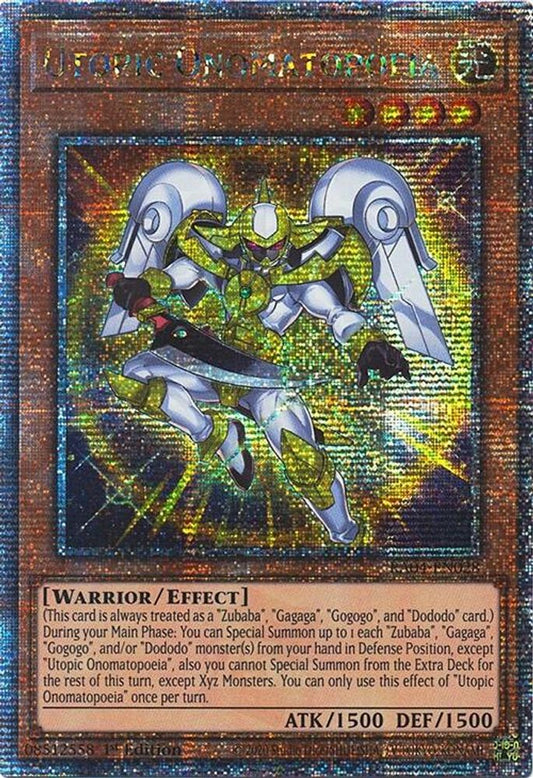 Utopic Onomatopoeia *  * Quarter Century Secret Rare * * RA04-EN028