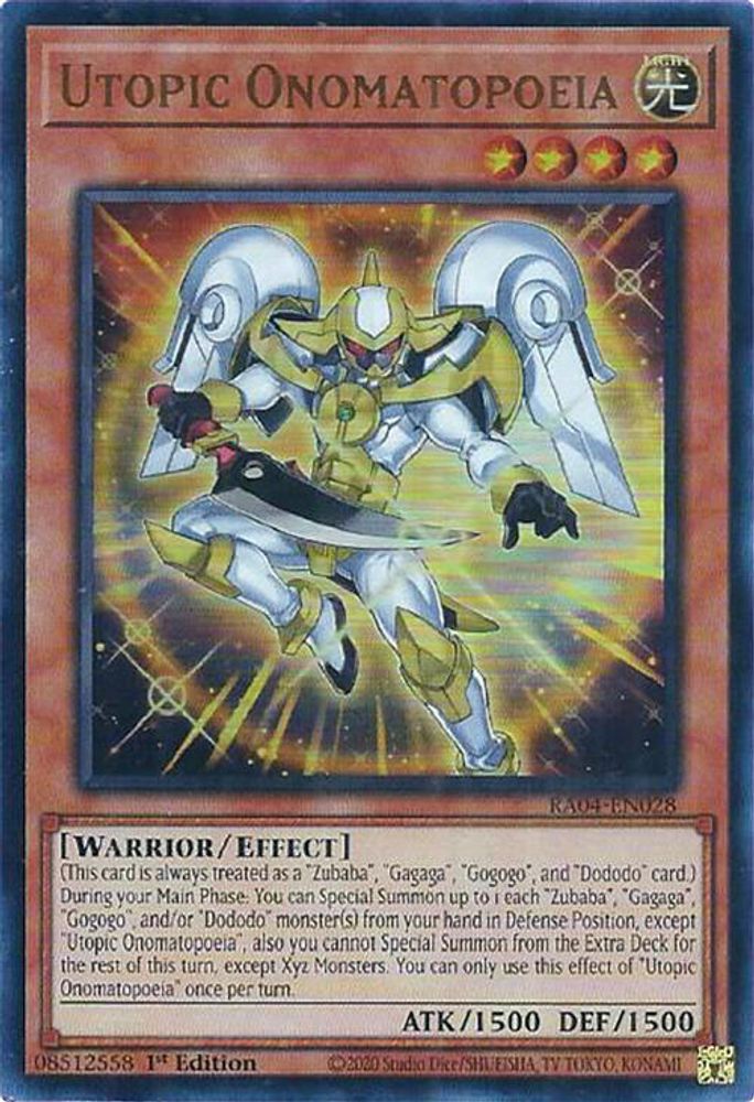 RA04-EN028 * Utopic Onomatopoeia * Ultra Rare * Quarter Century Stampede