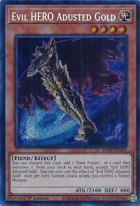 RA04-EN029 * Evil Hero Adusted Gold * Secret Rare * Quarter Century Stampede