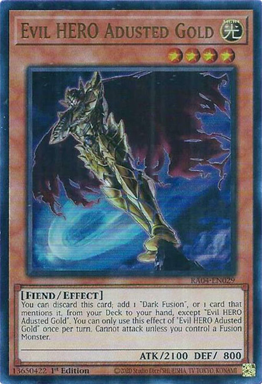 RA04-EN029 * Evil Hero Adusted Gold * Ultra Rare * Quarter Century Stampede