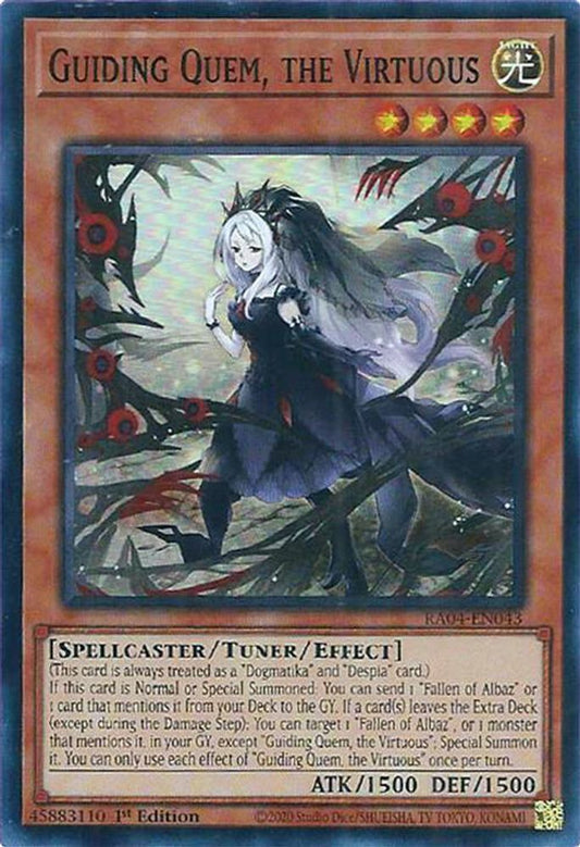 RA04-EN043 * Guiding Quem, The Virtuous * Super Rare * Quarter Century Stampede