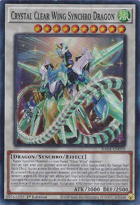 Crystal Clear Wing Synchro Dragon * Super Rare * RA04-EN059