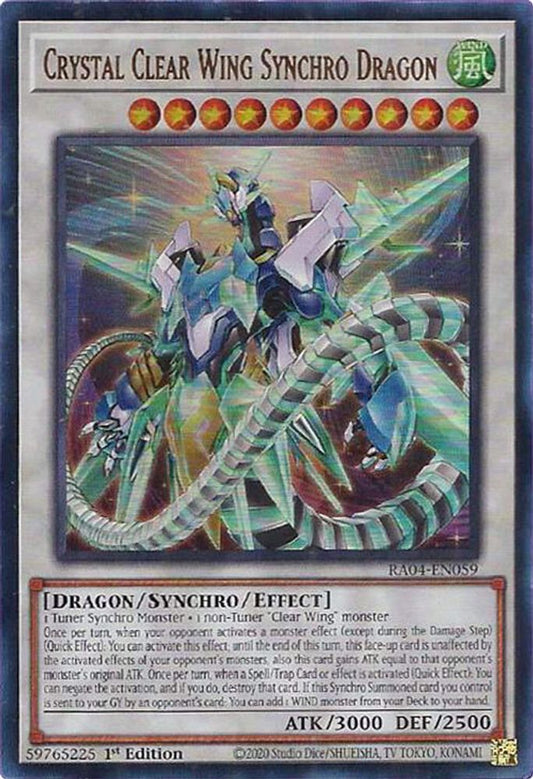 Crystal Clear Wing Synchro Dragon * Ultra Rare * RA04-EN059