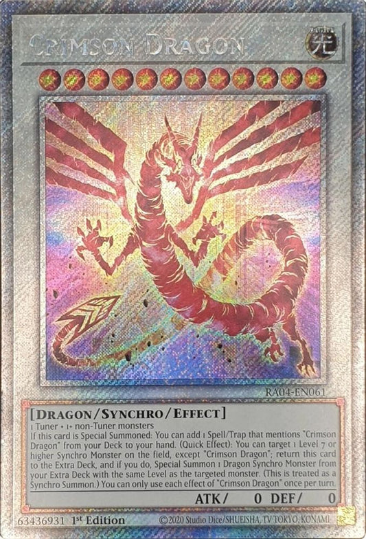 Crimson Dragon * Platinum Secret Rare * RA04-EN061