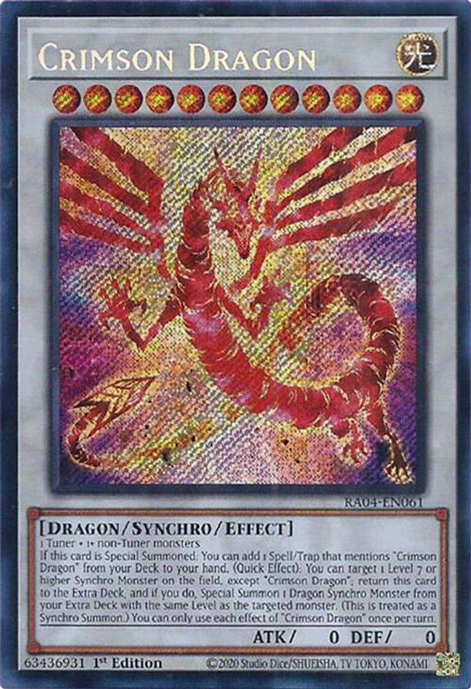 Crimson Dragon * Secret Rare * RA04-EN061