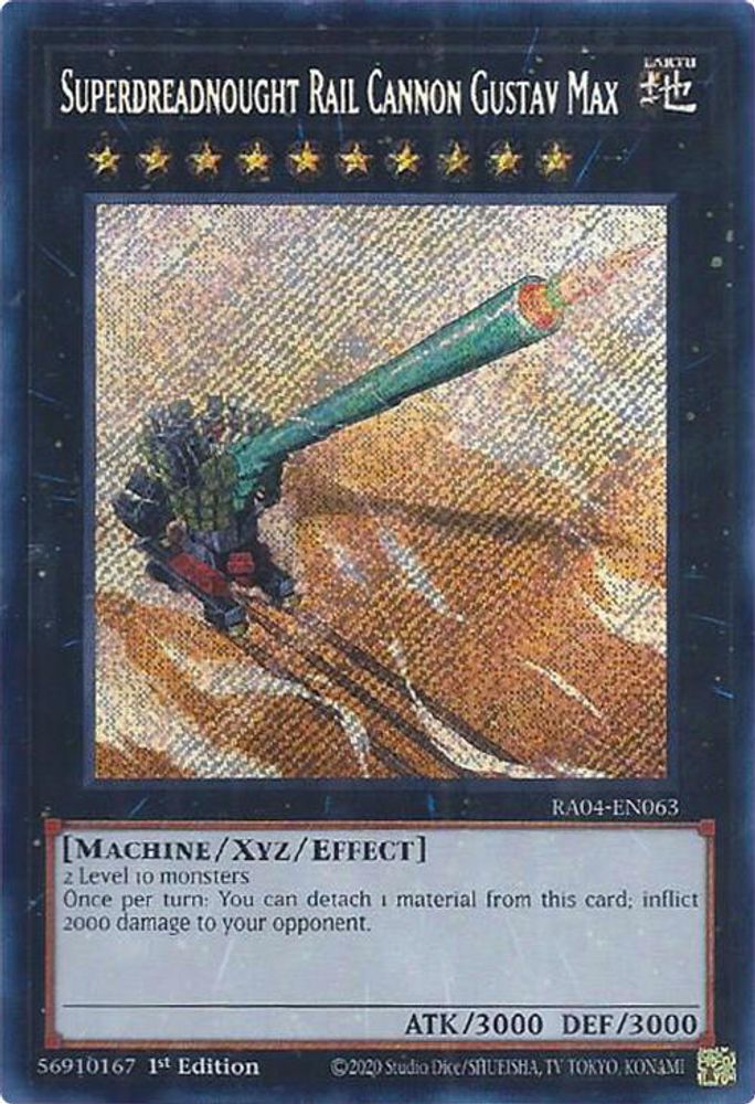 RA04-EN063 * Superdreadnought Rail Cannon Gustav Max * Secret Rare * Quarter Century Stampede