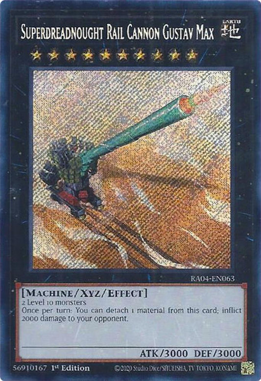 RA04-EN063 * Superdreadnought Rail Cannon Gustav Max * Secret Rare * Quarter Century Stampede