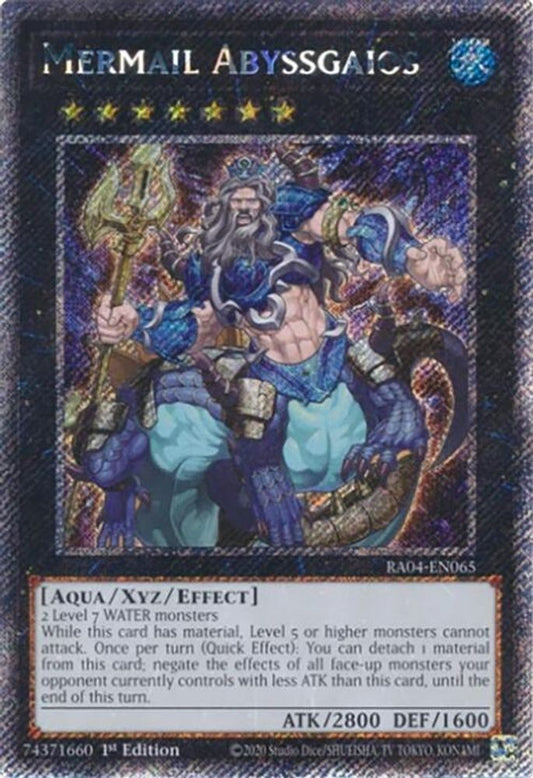 RA04-EN065 * Mermail Abyssgaios * Platinum Secret Rare * Quarter Century Stampede