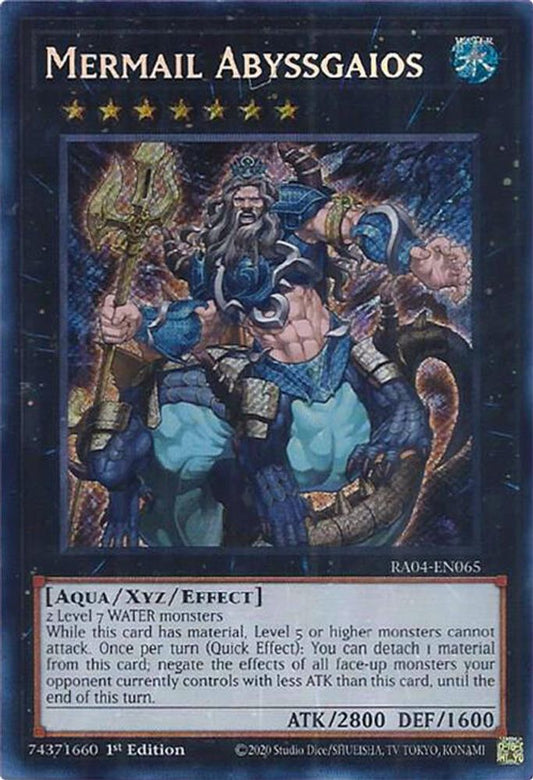 RA04-EN065 * Mermail Abyssgaios * Secret Rare * Quarter Century Stampede