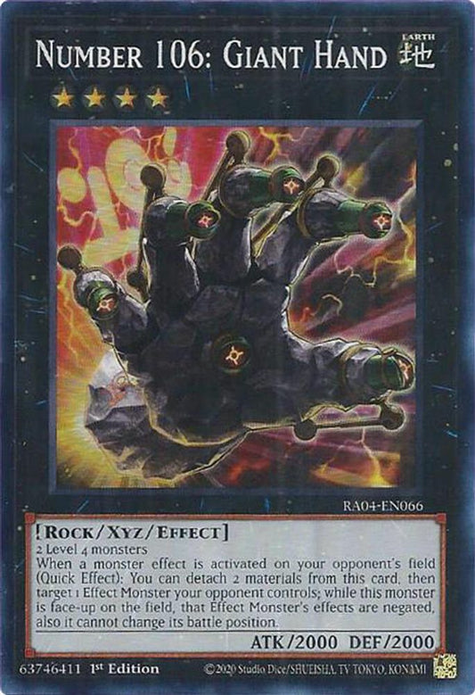 RA04-EN066 * Number 106: Giant Hand * Super Rare * Quarter Century Stampede