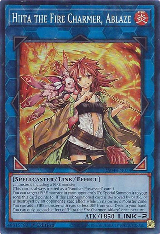 RA04-EN074 * Hiita The Fire Charmer Ablaze * Super Rare * Quarter Century Stampede