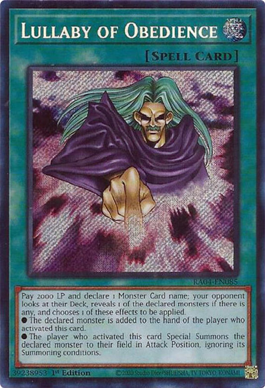RA04-EN085 * Lullaby Of Obedience * Secret Rare * Quarter Century Stampede