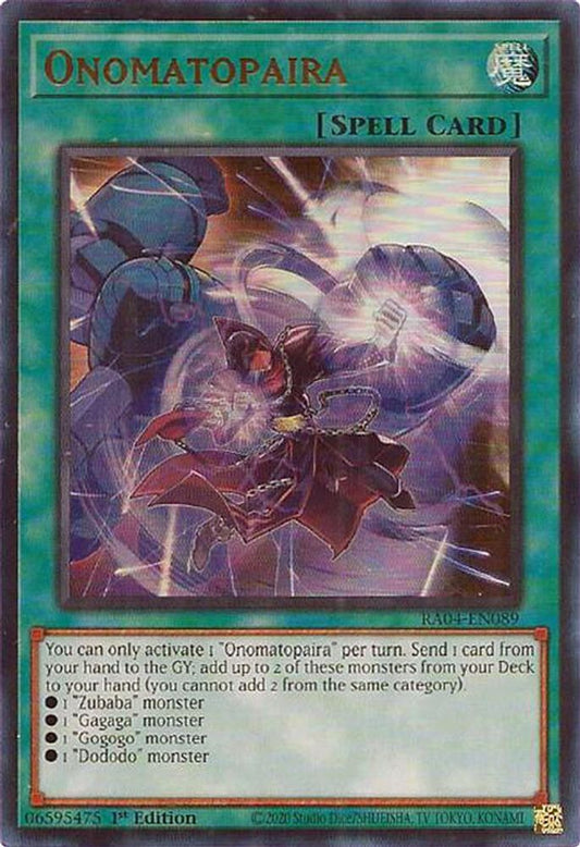 RA04-EN089 * Onomatopaira * Ultra Rare * Quarter Century Stampede