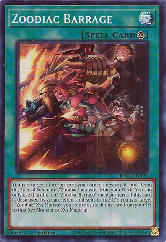 Zoodiac Barrage * Super Rare * RA04-EN091