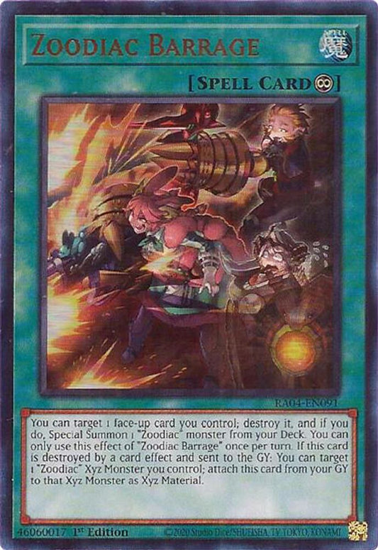 Zoodiac Barrage * Ultra Rare * RA04-EN091