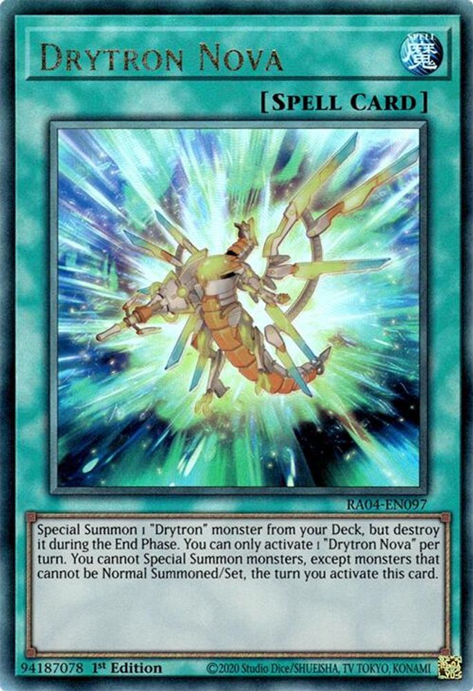 RA04-EN097 * Drytron Nova * Prismatic Ultimate Rare * Quarter Century Stampede