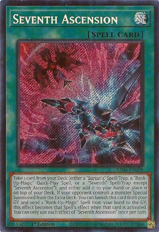 RA04-EN098 * Seventh Ascension * Secret Rare * Quarter Century Stampede