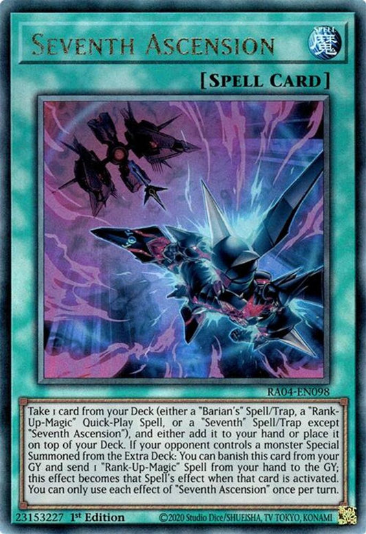 RA04-EN098 * Seventh Ascension * Prismatic Ultimate Rare * Quarter Century Stampede