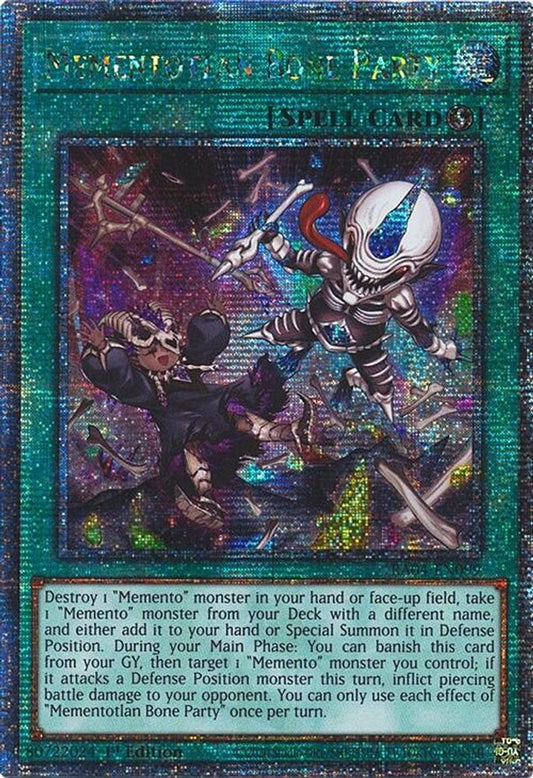 RA04-EN099 * Mementotlan Bone Party * Quarter Century Secret Rare * Quarter Century Stampede
