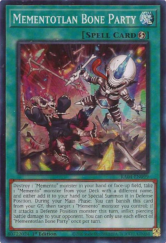 RA04-EN099 * Mementotlan Bone Party * Super Rare * Quarter Century Stampede