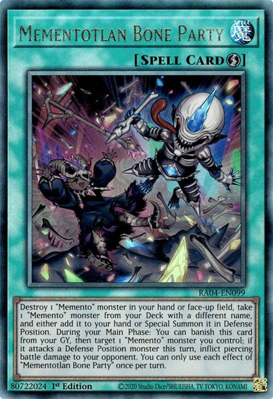 RA04-EN099 * Mementotlan Bone Party * Prismatic Ultimate Rare * Quarter Century Stampede
