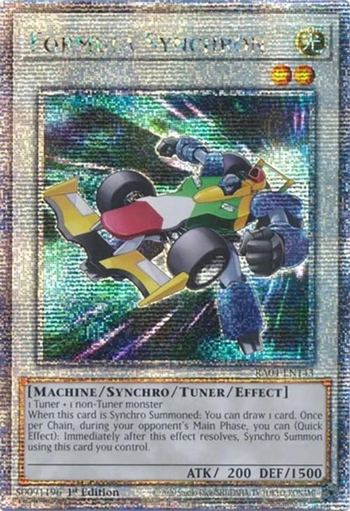 Formula Synchron *  * Quarter Century Secret Rare * * RA04-EN143