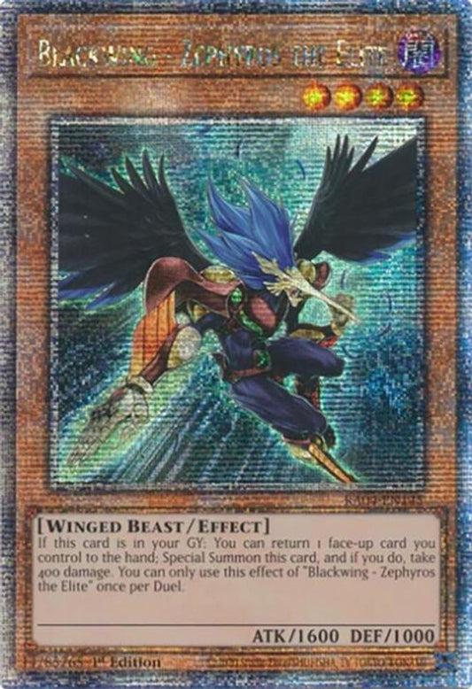 Blackwing  Zephyros The Elite *  * Quarter Century Secret Rare * * RA04-EN145