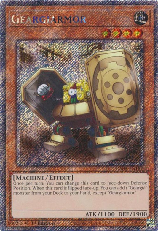 RA04-EN187 * Geargiarmor * Platinum Secret Rare * Quarter Century Stampede