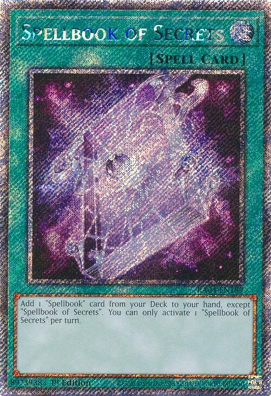RA04-EN189 * Spellbook of Secrets * Platinum Secret Rare * Quarter Century Stampede